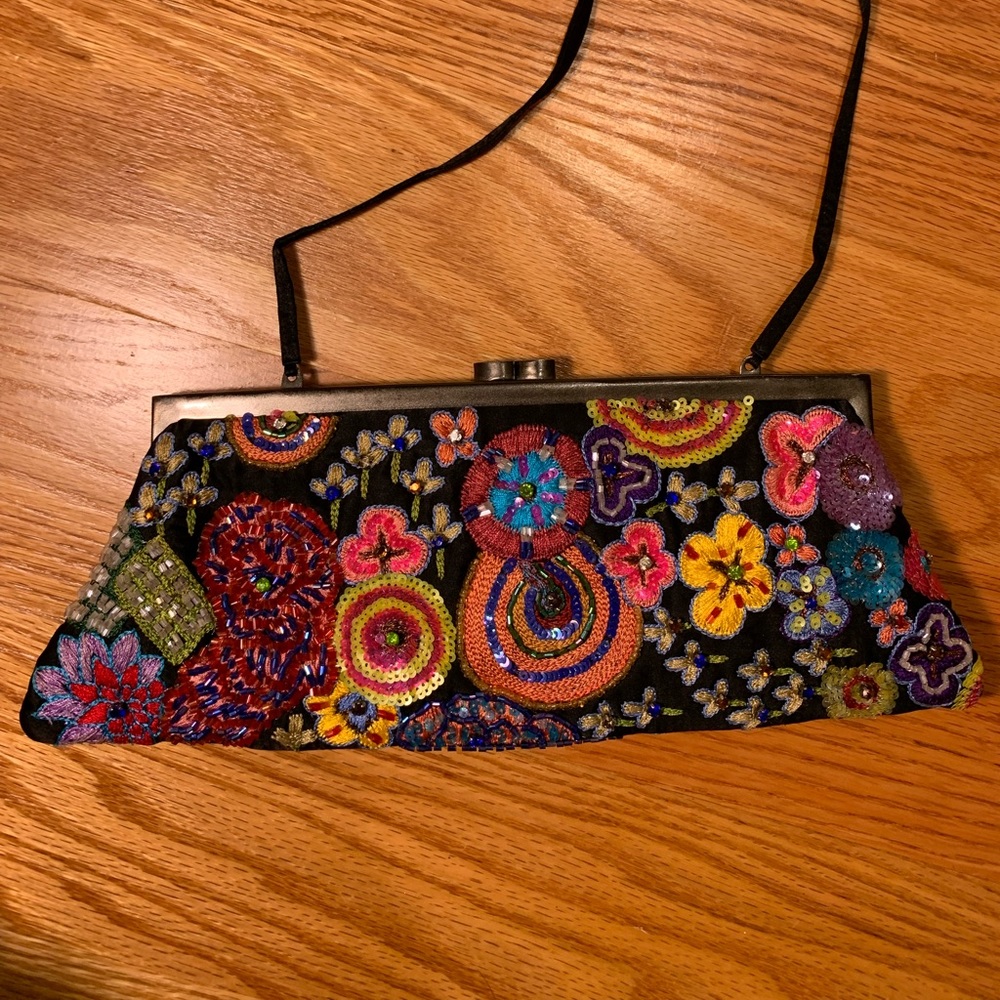 Fancy boho beaded clutch